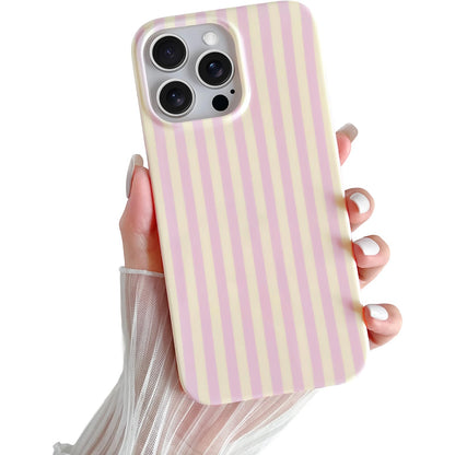 Yeddabox for iPhone 17 Pro Max Case Cute Striped Phone Case Soft TPU Slim Shockproof Phone Cover for Women Girls, Pink