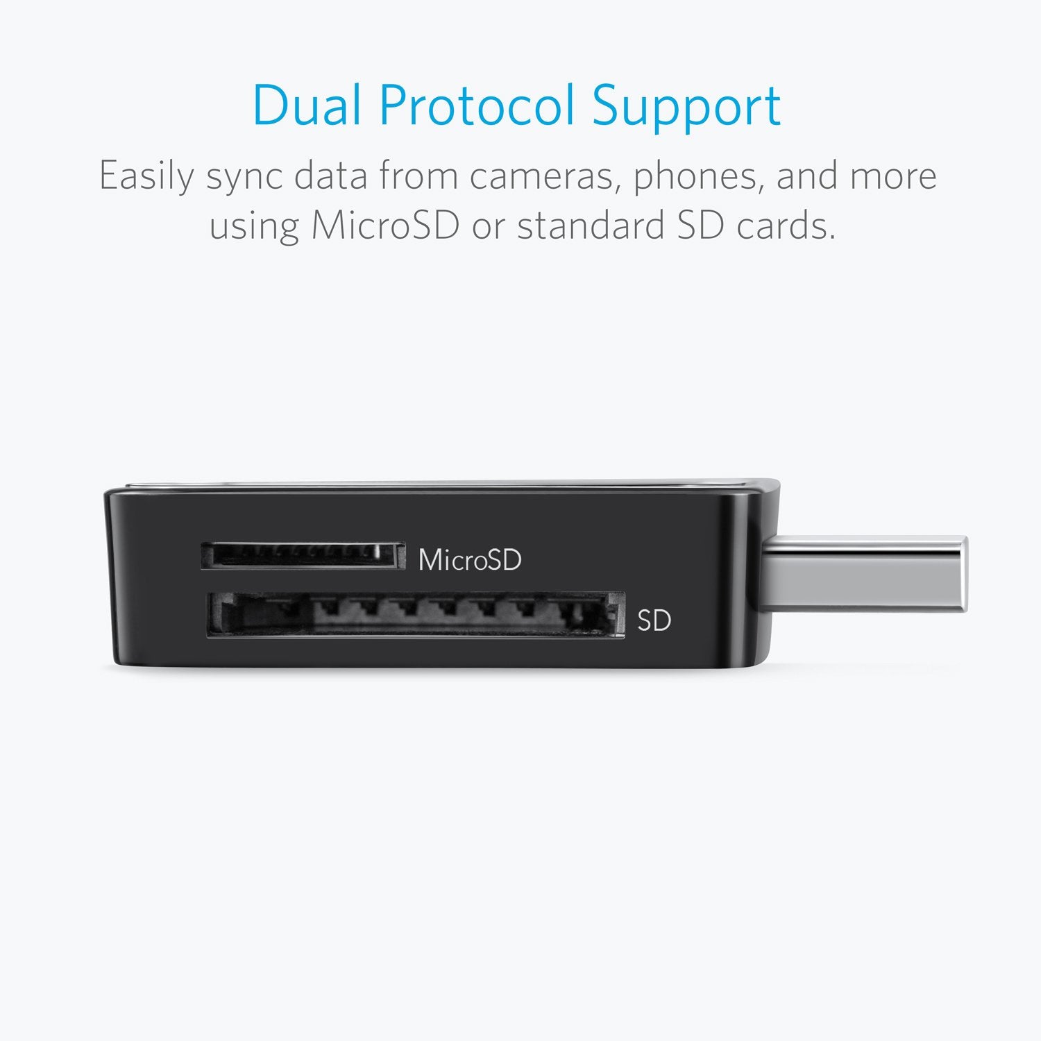 Anker SD Card Reader, 2-in-1 USB C Memory Card Reader for Digital Camera SD Card Viewer with Dual Slot for SDXC, SDHC, SD, MMC, RS-MMC, Micro SDXC,MicroSD, Micro SDHC Card, and UHS-I Cards
