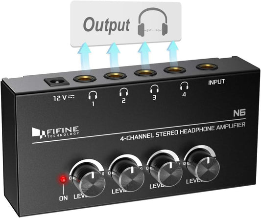 Fifine QuadBoost: 4-Channel Metal Stereo Amp
