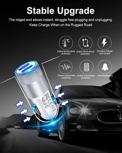 DualBoost Car Charger: Fast 3.4A 2-Pack USB Adapter