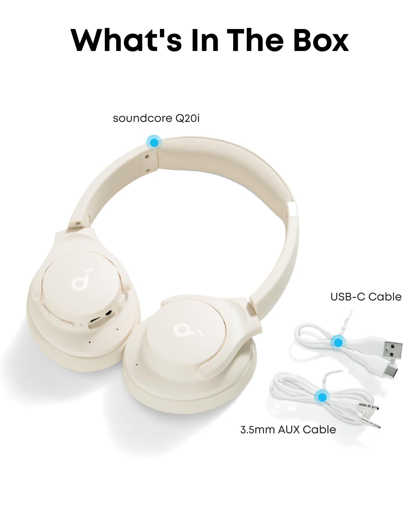 Soundcore by Anker Q20i Hybrid Active Noise Cancelling Headphones, Wireless Over-Ear Bluetooth, 40H Long ANC Playtime, Hi-Res Audio, Big Bass, Customize via an App, Transparency Mode (Black)