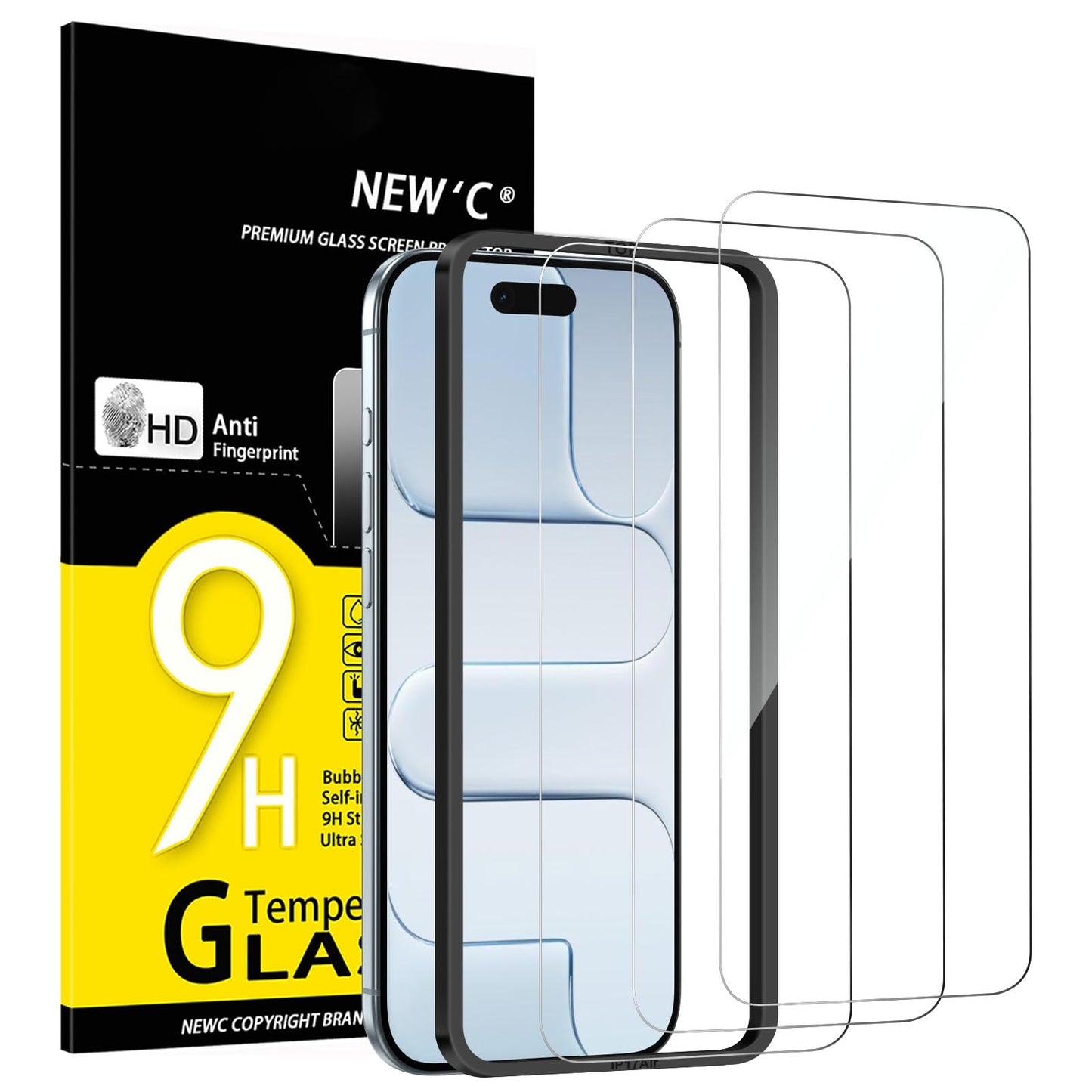 NEW'C 3 Pack iPhone 11/XR Tempered Glass Protectors