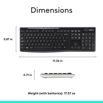 Logitech MK270 Wireless Keyboard-Mouse Duo - Black