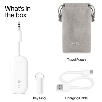 Twelve South AirFly SE | Bluetooth Wireless Audio Transmitter Adapter for AirPods/Headphones, 20+ Hr Battery, Works with 3.5mm aux Jacks on Airplanes, TVs, Gym Equipment, and Travel - Small Enterprise
