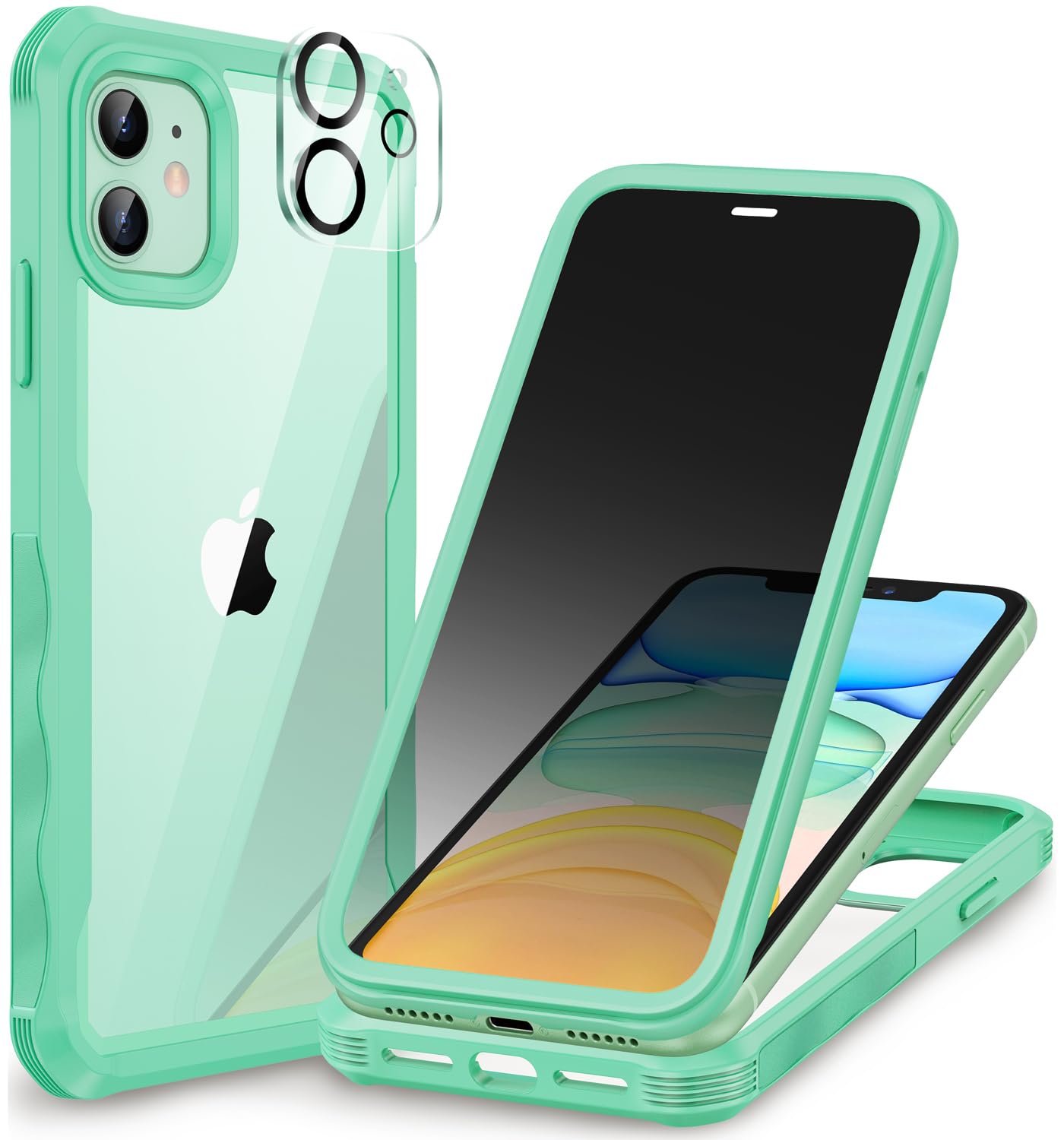CENHUFO Privacy iPhone 14/13 Case with Glass Protector