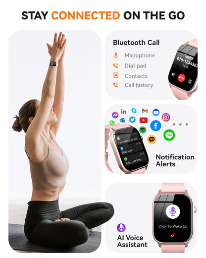 CallFit Tracker: IP68 Smartwatch (Pink) - Small Enterprise