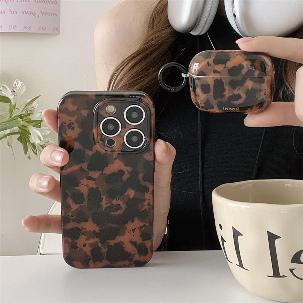 Cute Phone Case for iPhone 15 Pro Case Cheetah Leopard Print