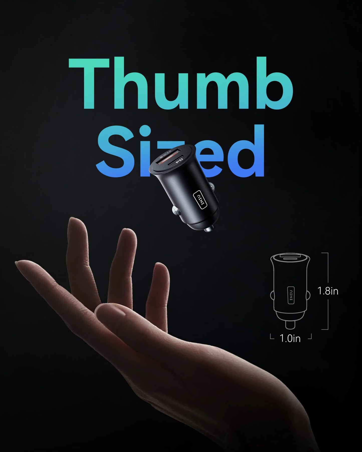 INIU 60W Turbo Car Charger: Fast Charge Adapter +