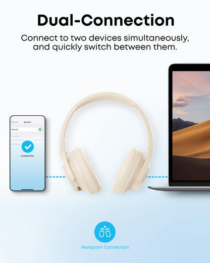Soundcore by Anker Q20i Hybrid Active Noise Cancelling Headphones, Wireless Over-Ear Bluetooth, 40H Long ANC Playtime, Hi-Res Audio, Big Bass, Customize via an App, Transparency Mode (Black)