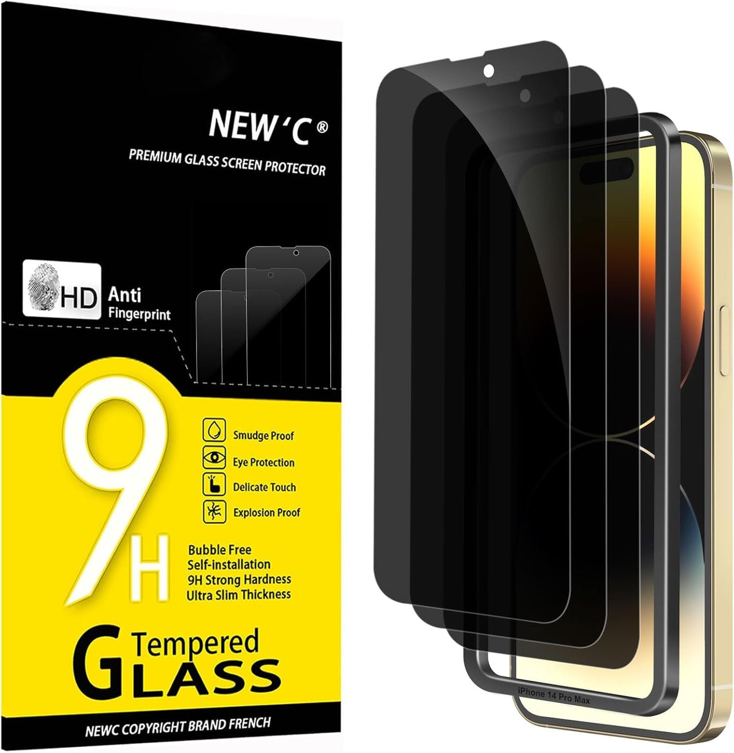 NEW'C 3 Pack iPhone 11/XR Tempered Glass Protectors