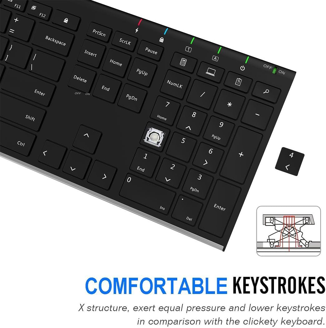 Arteck SlimSteel Wireless Keyboard with Numpad