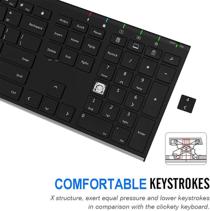 Arteck SlimSteel Wireless Keyboard with Numpad