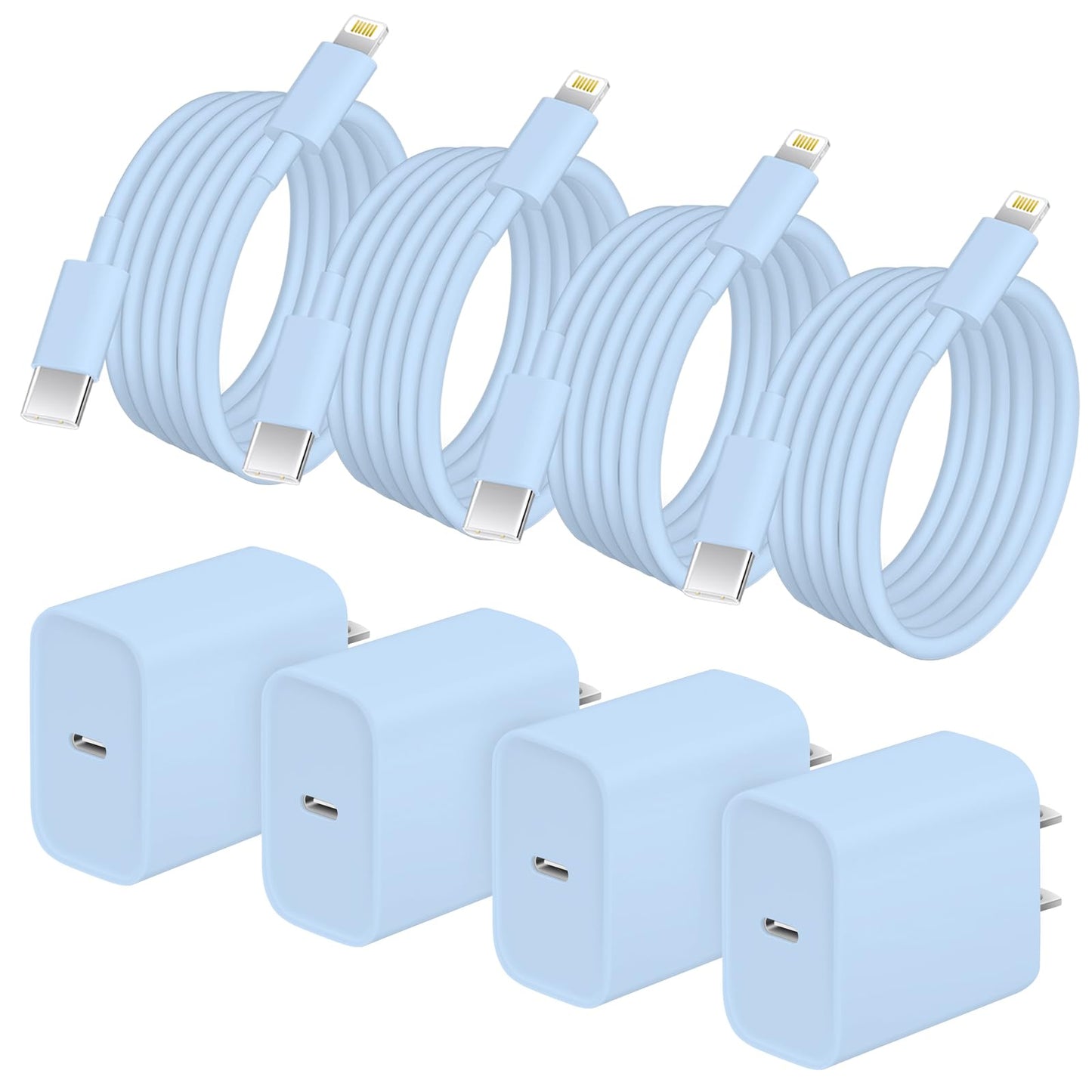 AISNI 4 Pack 6 ft Fast Charger Cord Compatible with iPhone Charger Fast Charging Block 20W PD USB C Charger Fast Charger for iPhone 14/13/12 Pro Max, 14 Plus,XR,XSMAX-White