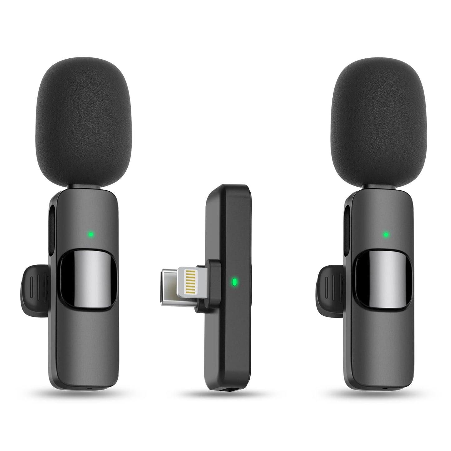 MAYBESTA Wireless Lavalier Microphone for iPhone, iPad, Android - Bluetooth Lapel Phone Mic for Video Recording - Mini Clip on Microphones for YouTube Podcast Interview(Black)