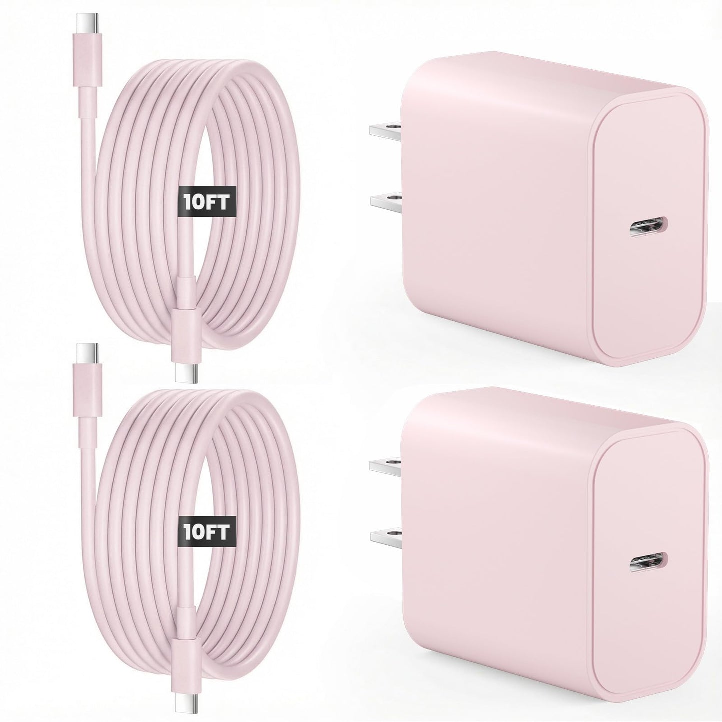 iPad Charger Fast Charging, 20W USB C Charger Block with 10FT & 6FT USB C to C Cable for iPad Pro 13/12.9/11 inch, iPad A16 11th/10th Generation, iPad Air 13/11 inch M4/M3/M2/5th/4th, iPad mini 7/6