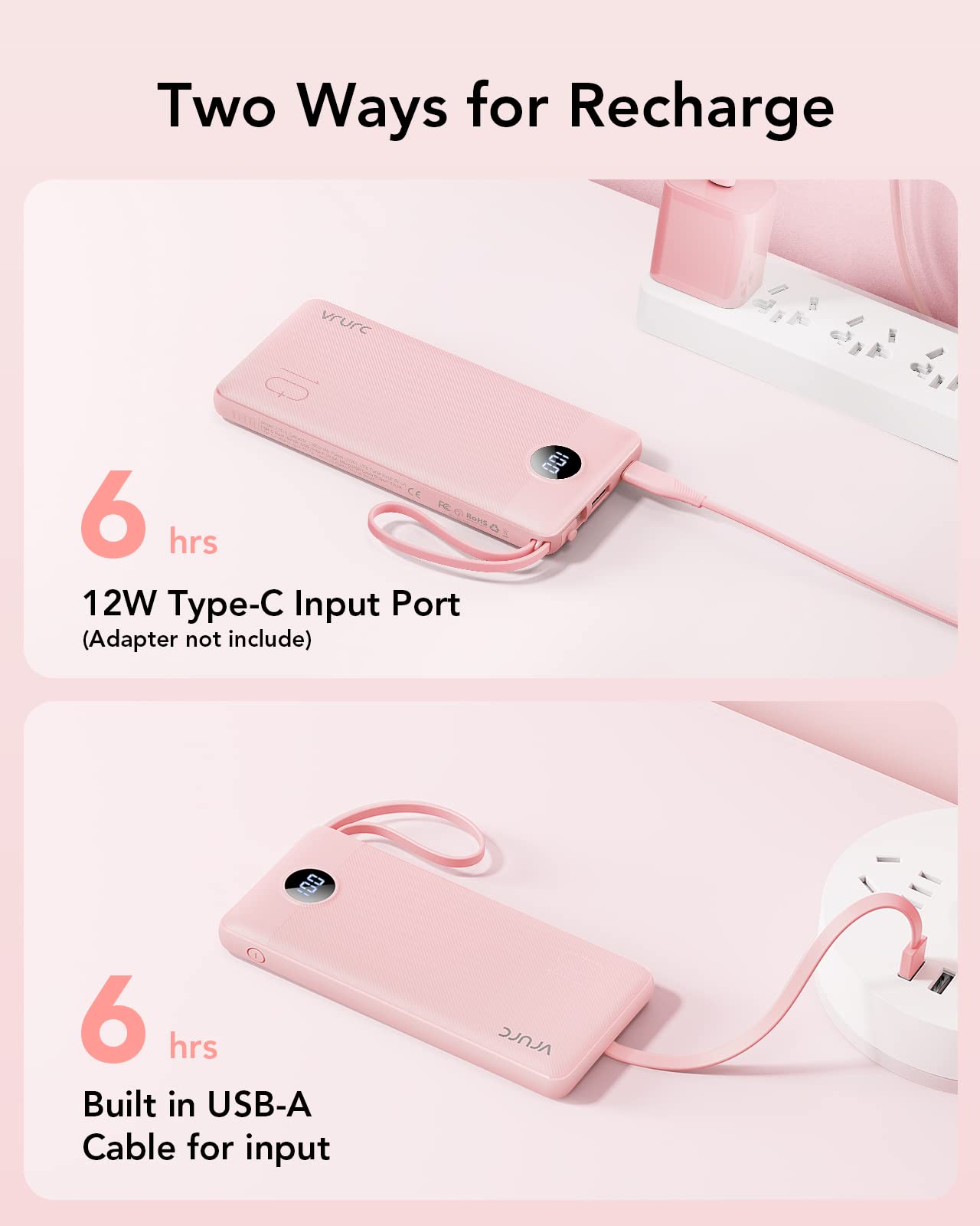ChargeMate 10000mAh: Portable Power Bank for All Devices - Pink - Small Enterprise