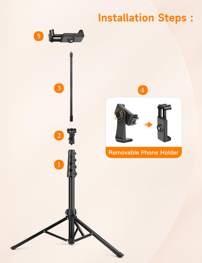 86 Tall Phone Tripod with Flexible Gooseneck & Remote
