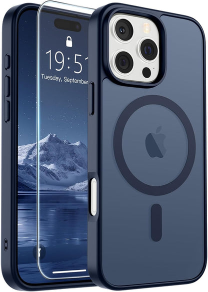 SUPFINE Magnetic for iPhone SE Case 2022 (3rd)/2020 (2nd), iPhone 8 Case (Compatible with MagSafe) (Military Grade Drop Protection) Translucent Matte Phone Cover,Black