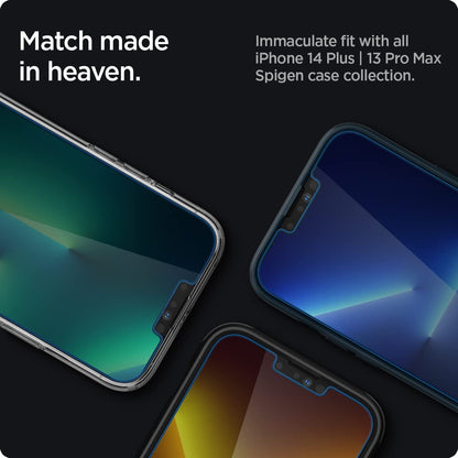 Spigen AluminaCore Tempered Glass Screen Protector [Glas.tR EZ Fit - Privacy] designed for iPhone 17 Pro | iPhone 17 | iPhone 16 Pro [2 Pack] 9H+ Hardness, Aluminum-Enhanced Durability | Tempered Glass, Privacy