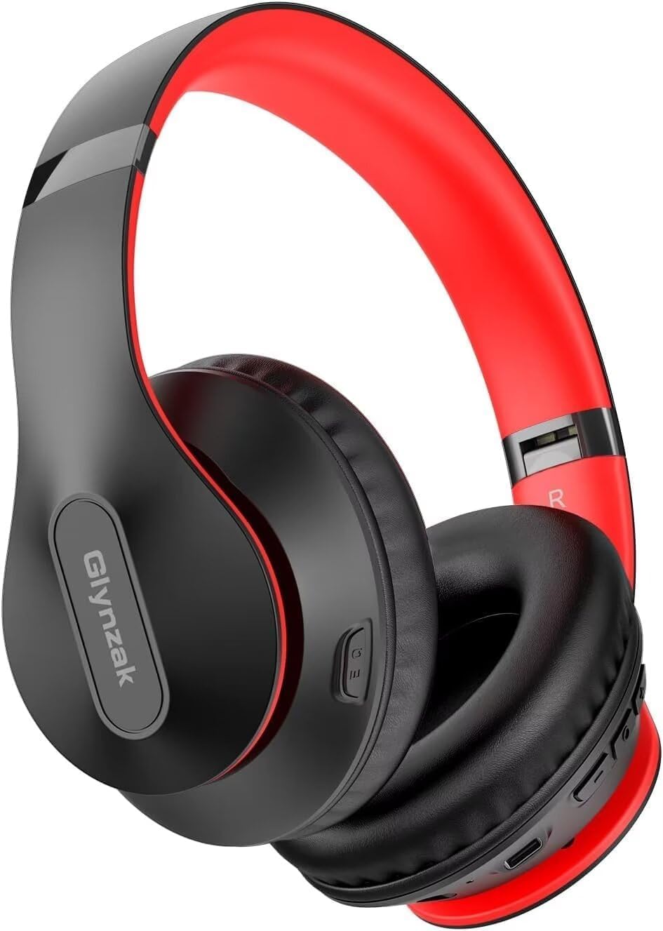 Glynzak Wireless Bluetooth Headphones Over Ear 65H Playtime HiFi Stereo Headset with Microphone and 6EQ Modes Foldable Bluetooth 6.0 Headphones for Travel Smartphone Computer Laptop