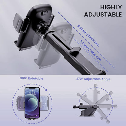 Qifutan Cell Phone Holder for Car Mount Car Vent Phone Mount, 360° Rotatable, Hands-Free Air Vent Holder for iPhone Smartphones Camera Mounts(4-7 Inch)