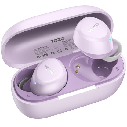 TOZO A1 Wireless Earbuds Bluetooth 5.3 Light Weight in Ear IPX5 Waterproof Headphones 2 Mic for AI Calls, Immersive Premium Sound Bass Headset with Charging Case, 32 Presets EQ Customization via App