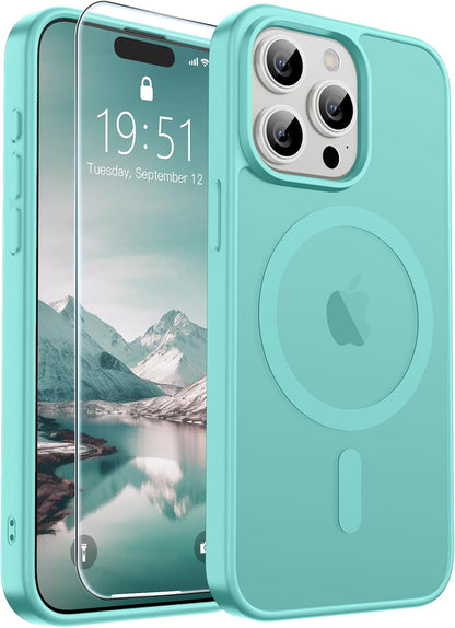 SUPFINE Magnetic for iPhone SE Case 2022 (3rd)/2020 (2nd), iPhone 8 Case (Compatible with MagSafe) (Military Grade Drop Protection) Translucent Matte Phone Cover,Black