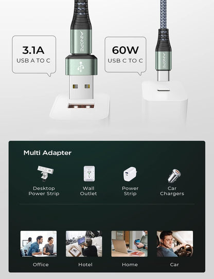 AINOPE 10FT Fast Charge USB C Cable & Adapter - Small Enterprise