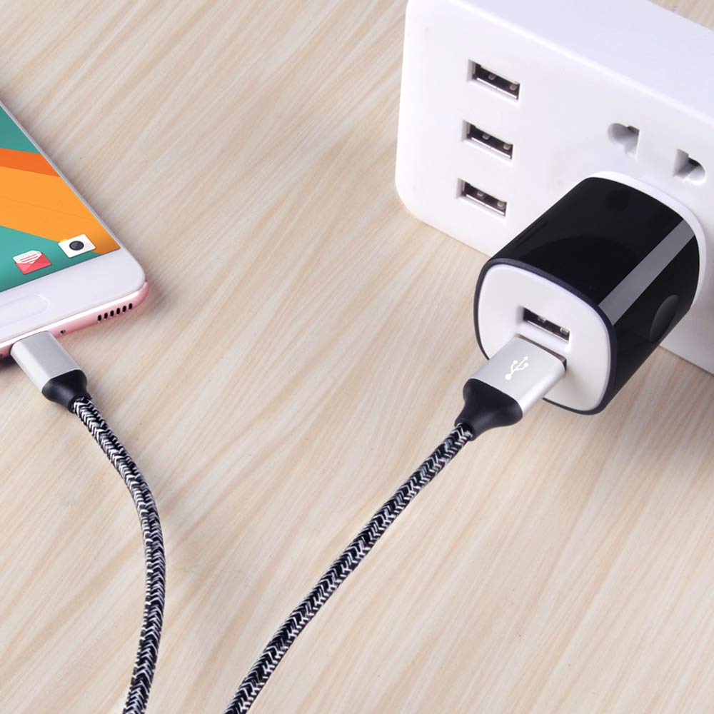 USB C Charger, AndHot Dual Port 2.1A Charger Block Plug+6ft Type C Fast Charging Cable for Samsung Galaxy S26 S25 S24 S23 S22 S21 S20 Note20 A57 A37 A17 A56 A16 A25 A35 A55 A15 A54 A14 A13 A23 A53 A32