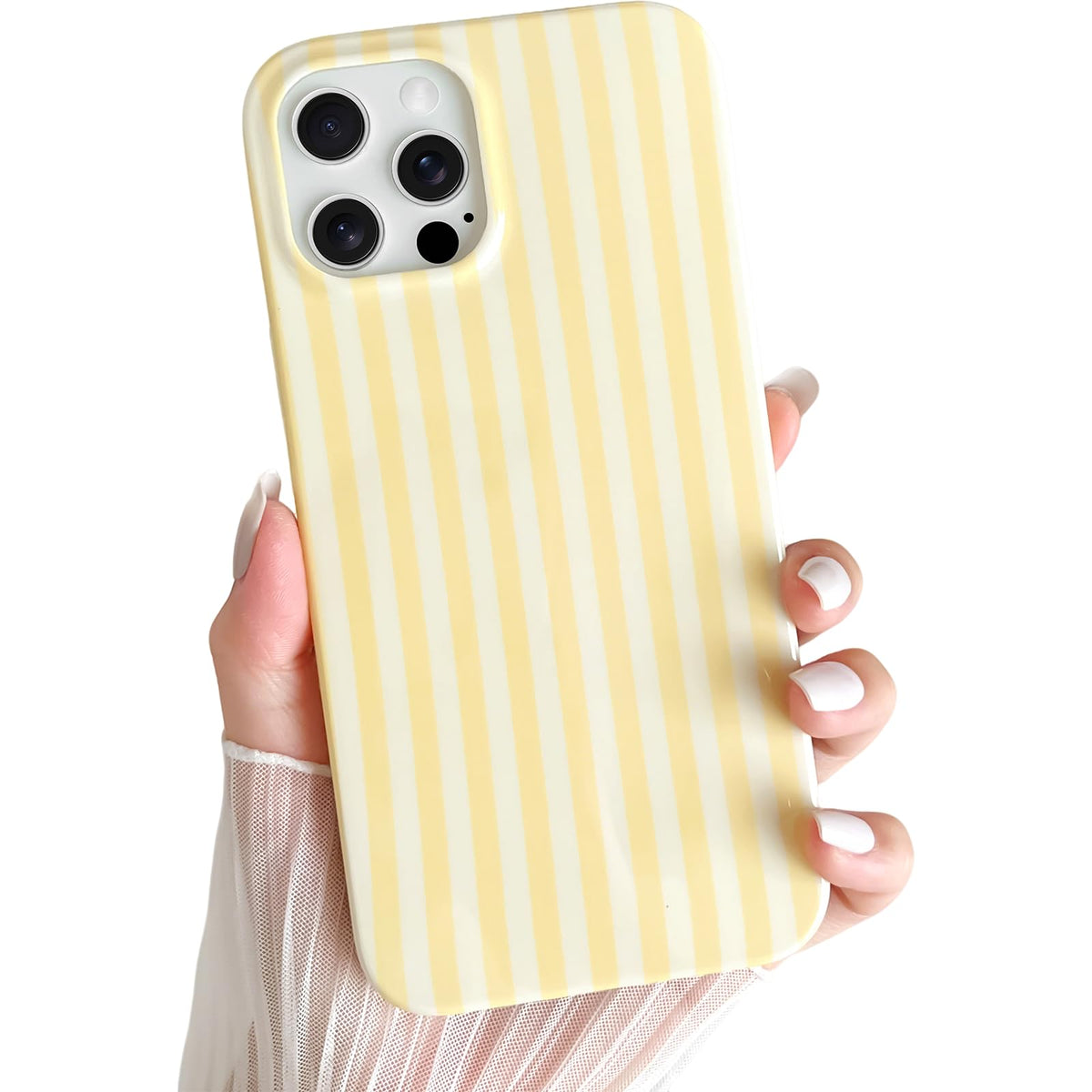 Yeddabox for iPhone 17 Pro Max Case Cute Striped Phone Case Soft TPU Slim Shockproof Phone Cover for Women Girls, Pink