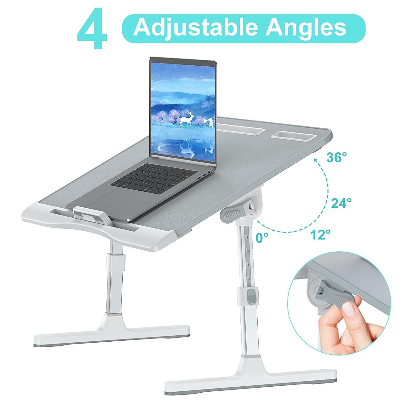 FlexiFold XL: Adjustable Laptop Tray for Bed & Sofa