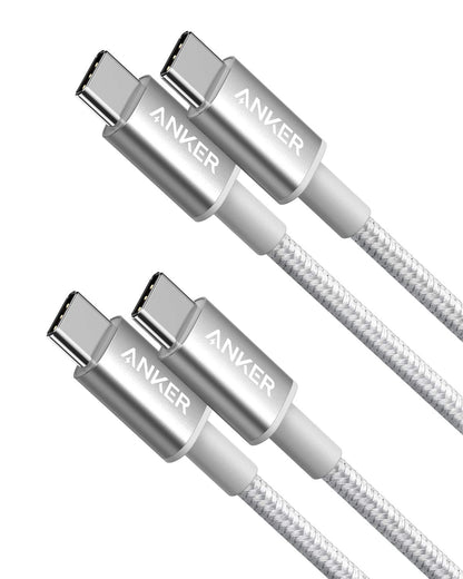 Anker USB C to USB C Cable, Type-C 60W Fast Charging Cable (6 FT, 2Pack) for iPhone 17 Series, iPad mini 6 and More (Black)