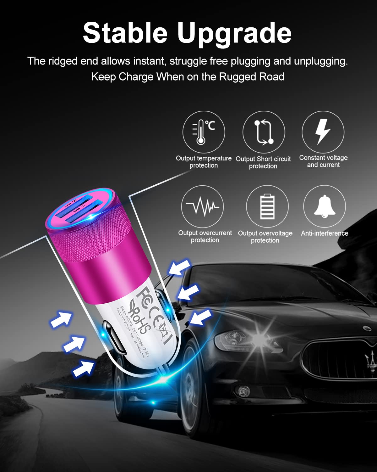 DualBoost Car Charger: Fast 3.4A 2-Pack USB Adapter