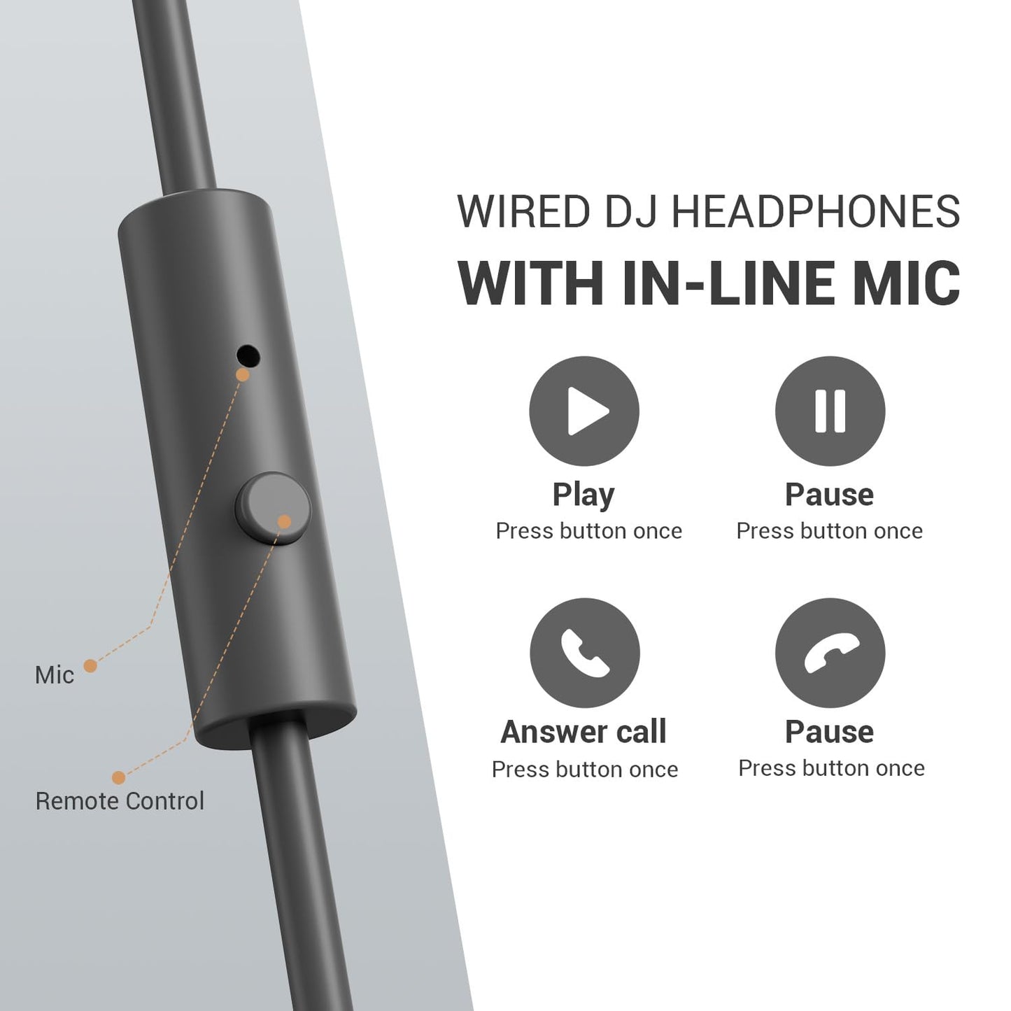 OneOdio Pro DJ Studio Over-Ear Headphones - Black