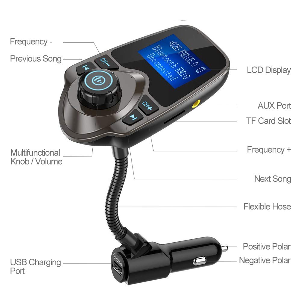 Nulaxy FlexiConnect: 2024 Bluetooth FM Car Adapter