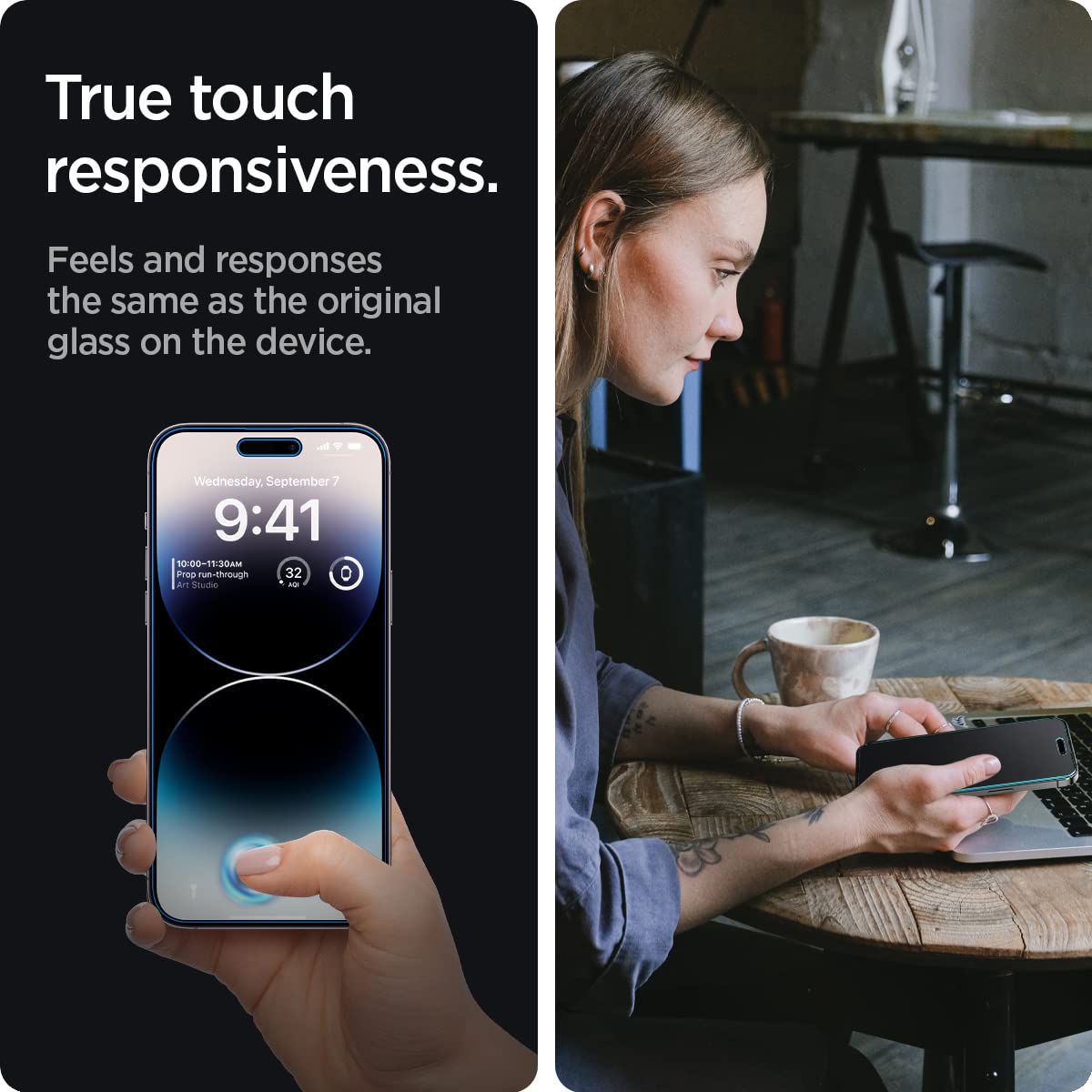 Spigen AluminaCore Tempered Glass Screen Protector [Glas.tR EZ Fit - Privacy] designed for iPhone 17 Pro | iPhone 17 | iPhone 16 Pro [2 Pack] 9H+ Hardness, Aluminum-Enhanced Durability | Tempered Glass, Privacy