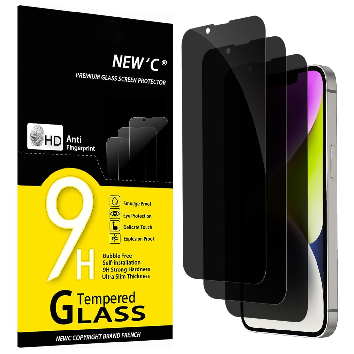 NEW'C 3 Pack iPhone 11/XR Tempered Glass Protectors