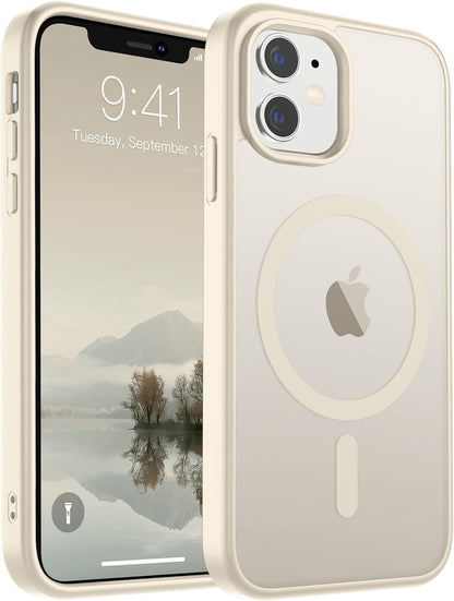 SUPFINE Magnetic for iPhone SE Case 2022 (3rd)/2020 (2nd), iPhone 8 Case (Compatible with MagSafe) (Military Grade Drop Protection) Translucent Matte Phone Cover,Black