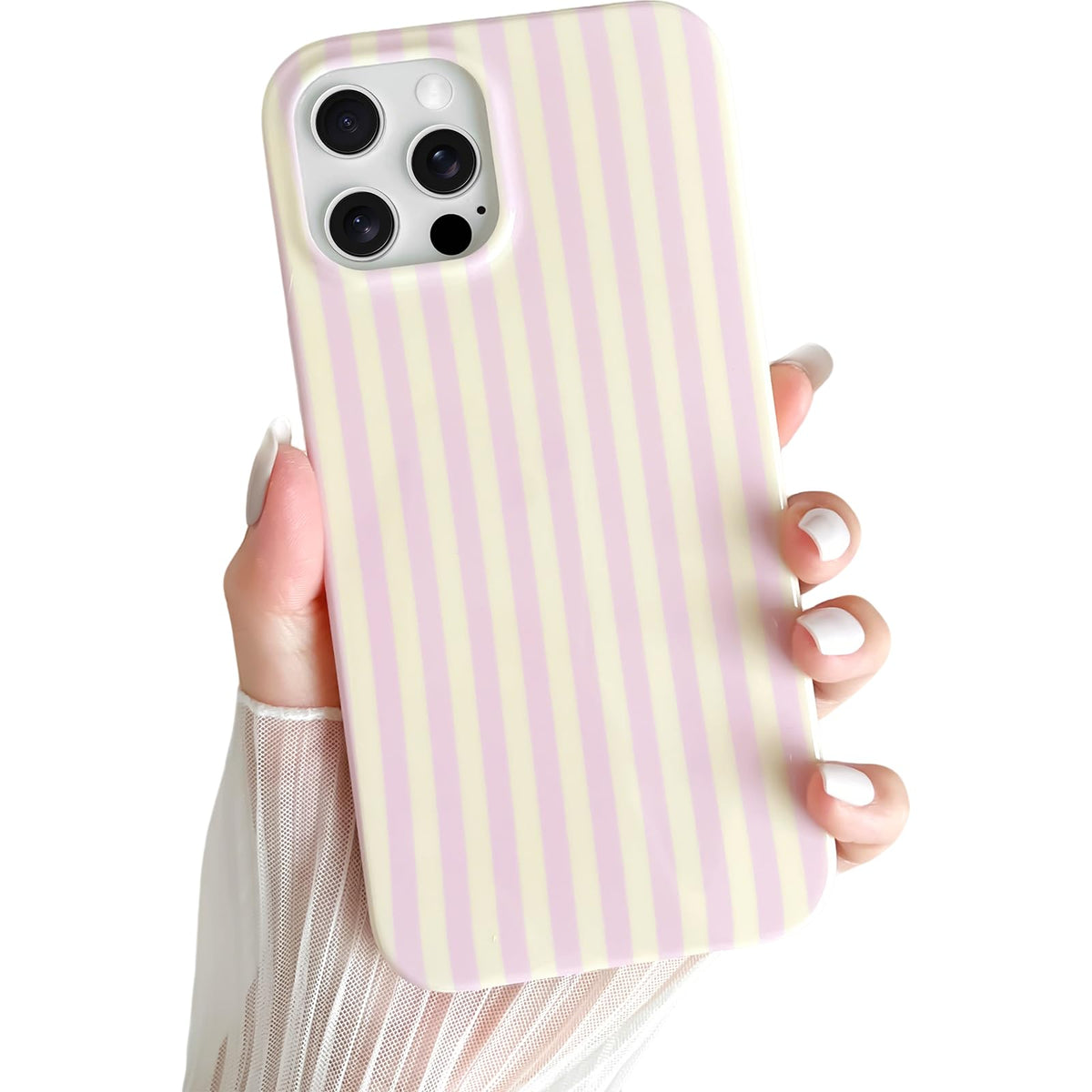 Yeddabox for iPhone 17 Pro Max Case Cute Striped Phone Case Soft TPU Slim Shockproof Phone Cover for Women Girls, Pink