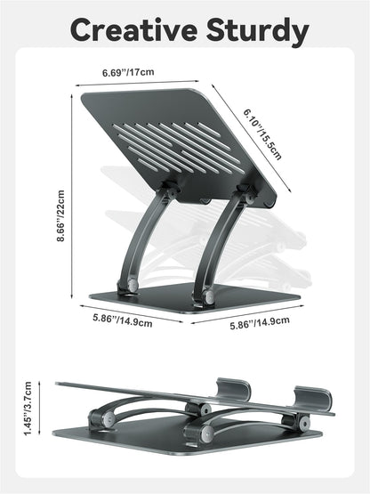 Dual Rod Adjustable Tablet Holder Stand (Gray)