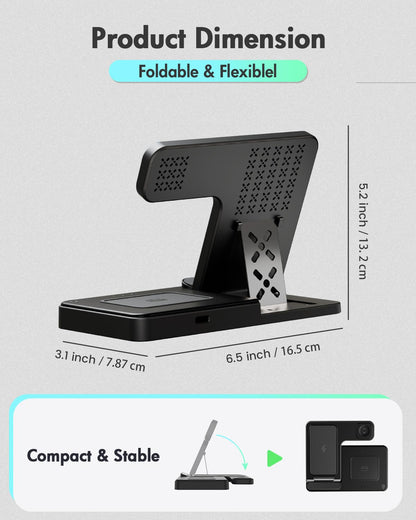3-in-1 Charger Stand for iPhone, Watch, Airpods - Small Enterprise