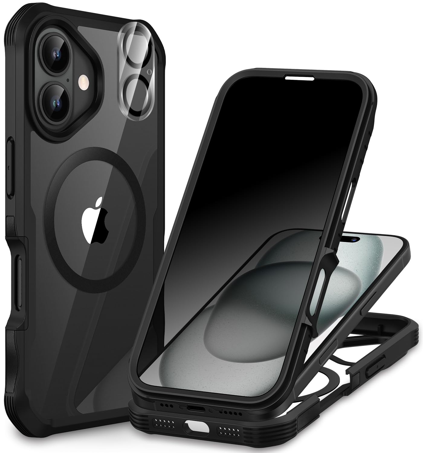 CENHUFO Privacy iPhone 14/13 Case with Glass Protector