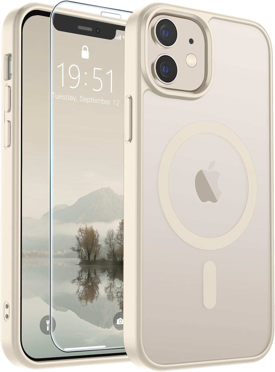 SUPFINE Magnetic for iPhone SE Case 2022 (3rd)/2020 (2nd), iPhone 8 Case (Compatible with MagSafe) (Military Grade Drop Protection) Translucent Matte Phone Cover,Black