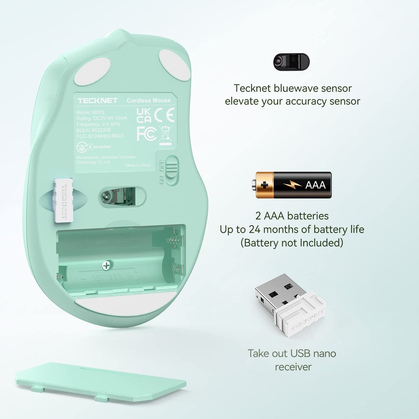 ErgoGlide Wireless: 6-Button, 2600 DPI, 24-Month Power