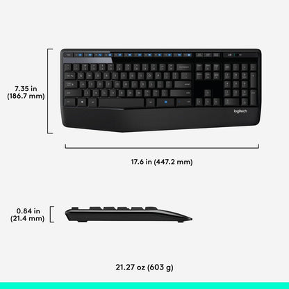 LogiKey K345: Full-Size Wireless Keyboard w/ Palm Rest