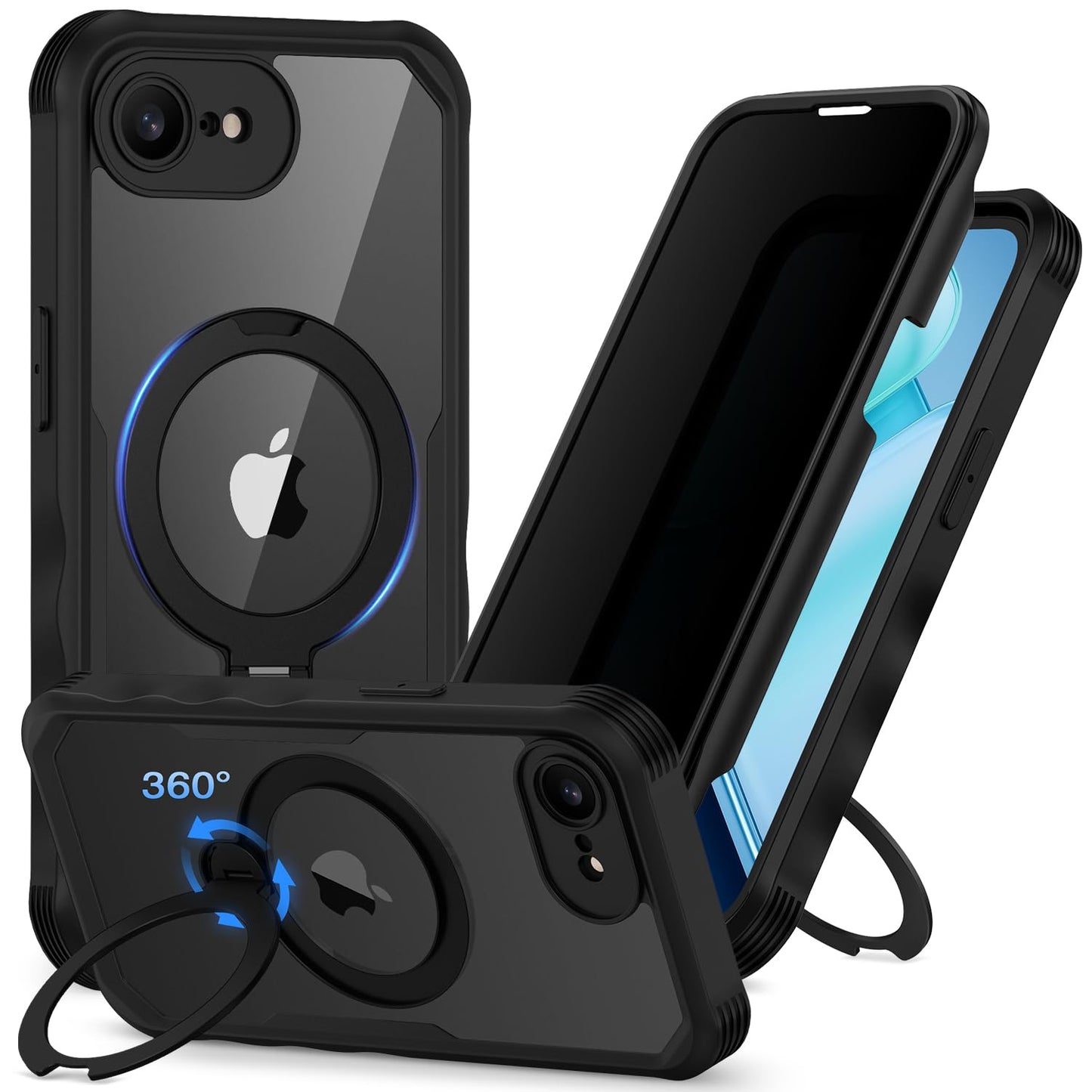 CENHUFO Privacy iPhone 14/13 Case with Glass Protector