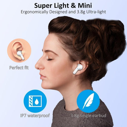 Wireless Earbuds, 2026 Bluetooth 5.4 Headphones NEW Ear Buds 40H Bass Stereo in-Ear Earphones ENC Noise Cancelling Earbuds with 4 HD Mic, USB-C LED Display IP7 Waterproof Sport Headset for Android iOS