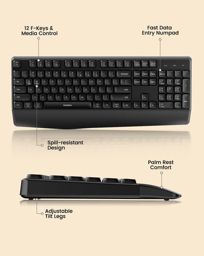 Seenda SyncPro: Ergonomic Bluetooth Keyboard & Mouse