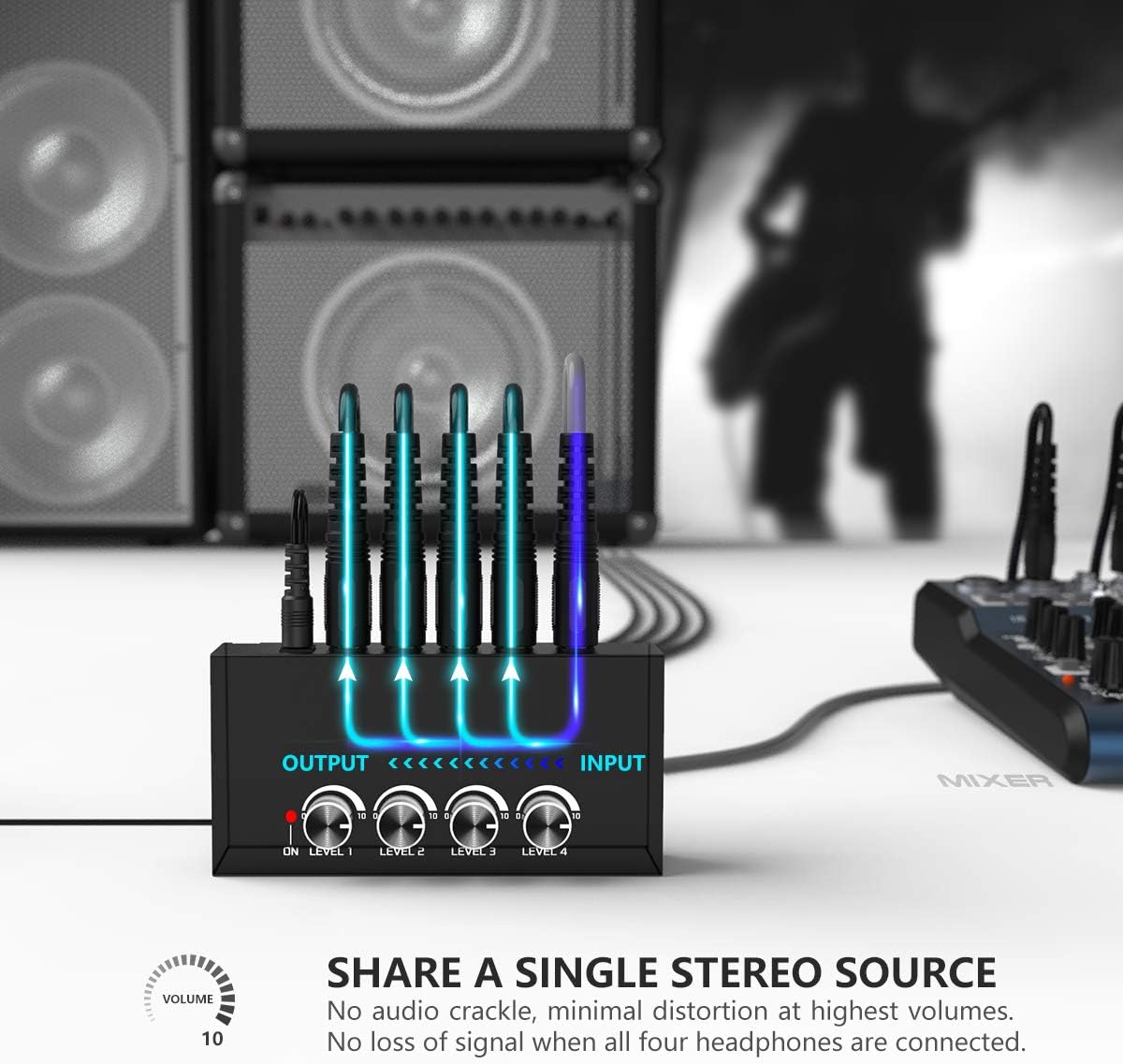 Fifine QuadBoost: 4-Channel Metal Stereo Amp