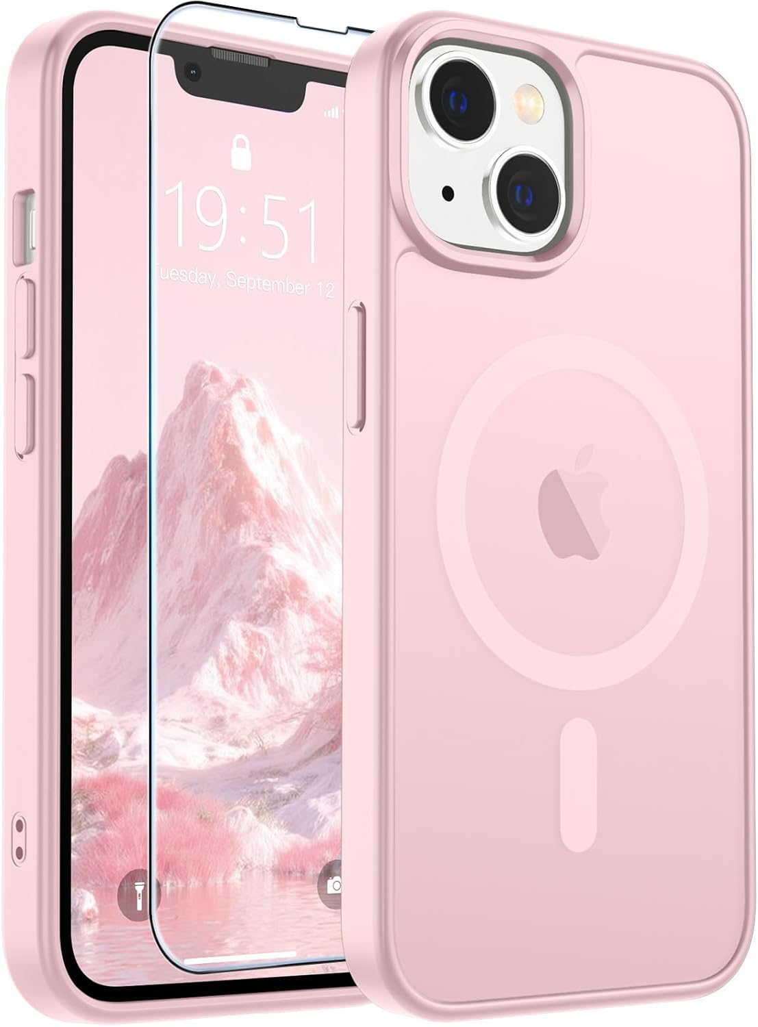 SUPFINE Magnetic for iPhone SE Case 2022 (3rd)/2020 (2nd), iPhone 8 Case (Compatible with MagSafe) (Military Grade Drop Protection) Translucent Matte Phone Cover,Black